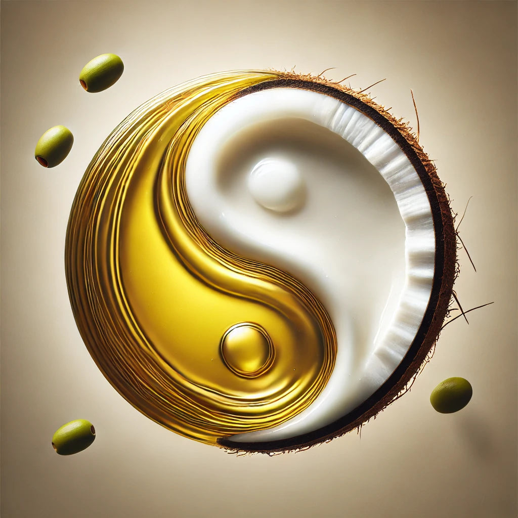 olive oil and coconut oil working together