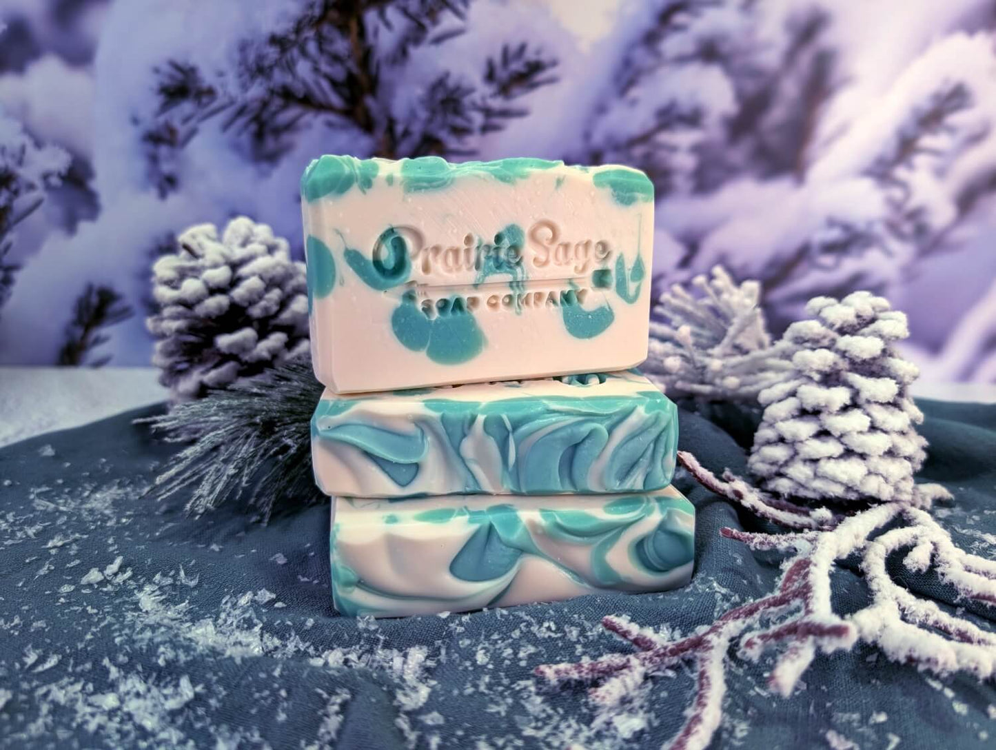 Alpine Snow scented handmade soap.