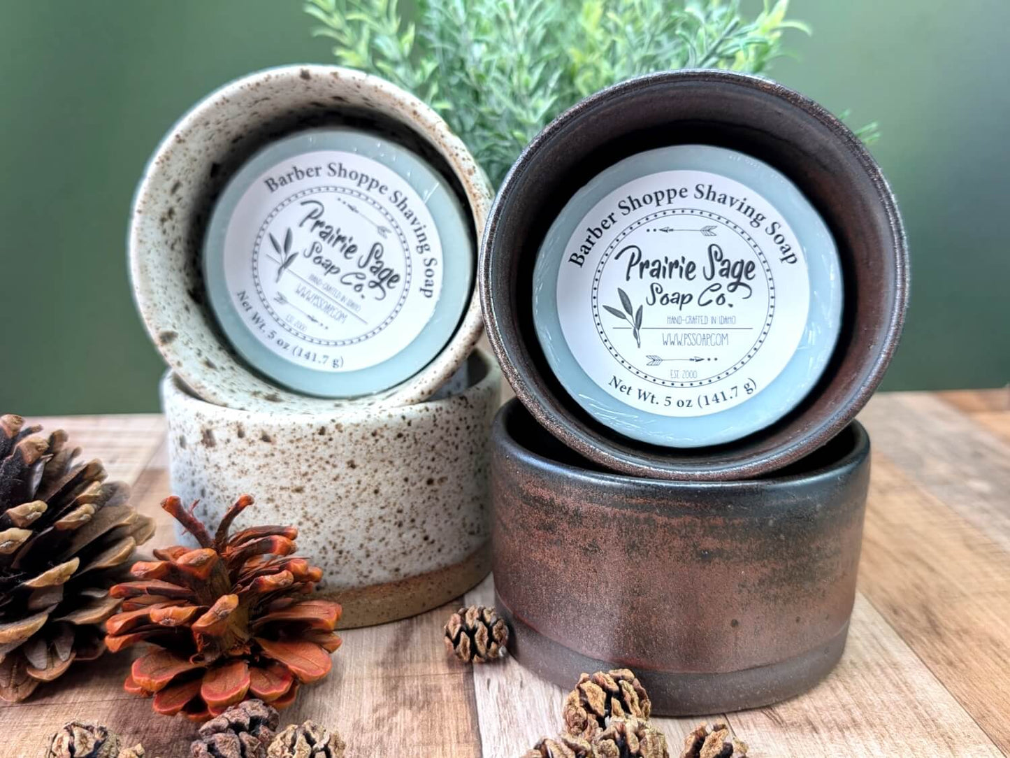 Pottery Shaving Bowls w/ Shaving Soap